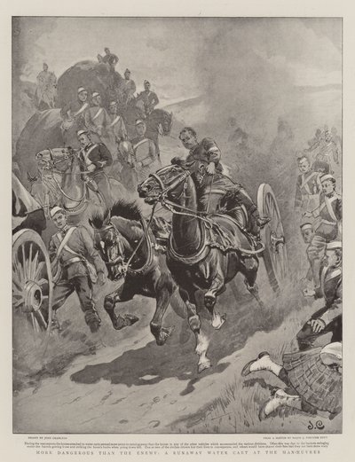 More Dangerous than the Enemy, a Runaway Water Cart at the Manoeuvres by John Charlton